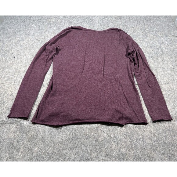 Nation LTD Womens Purple Crew Long Sleeve Pullover Cropped Shirt Top Sz M - Picture 8 of 9